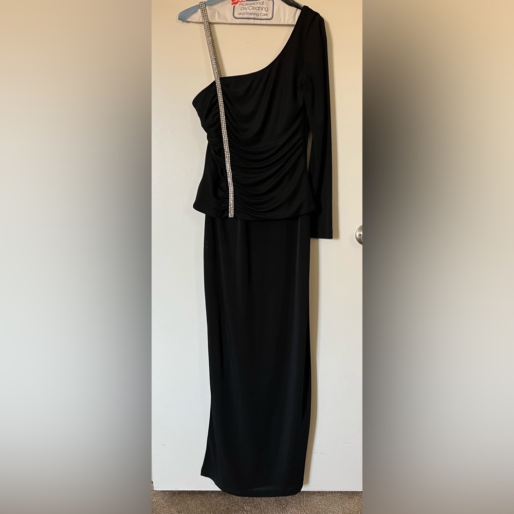 JS Collections Black Evening Dress Gown size 8 used